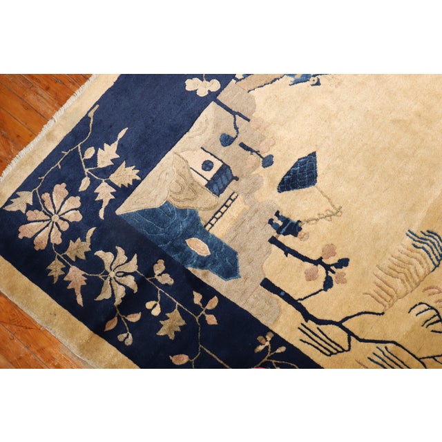 Pictorial Antique Chinese Rug - 8'8" x 11'5" For Sale In New York - Image 6 of 18