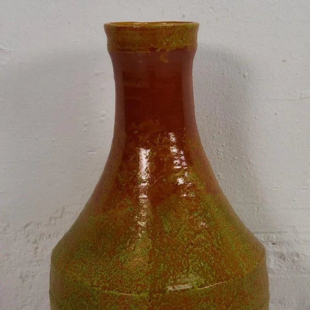 Mid-Century Modern Vintage Orange Decorative Vase, 1950 For Sale - Image 3 of 5