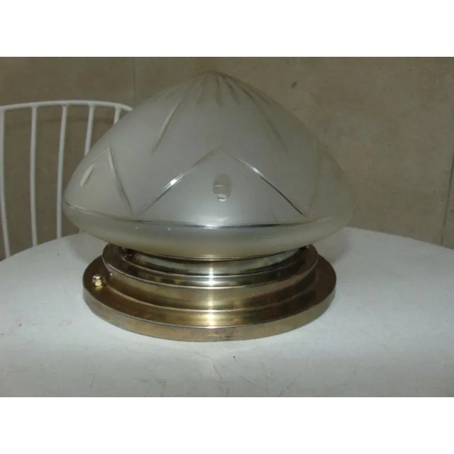 1920s Art Deco Brass Nickel-Plated Ceiling Lamp, 1920s For Sale - Image 5 of 5