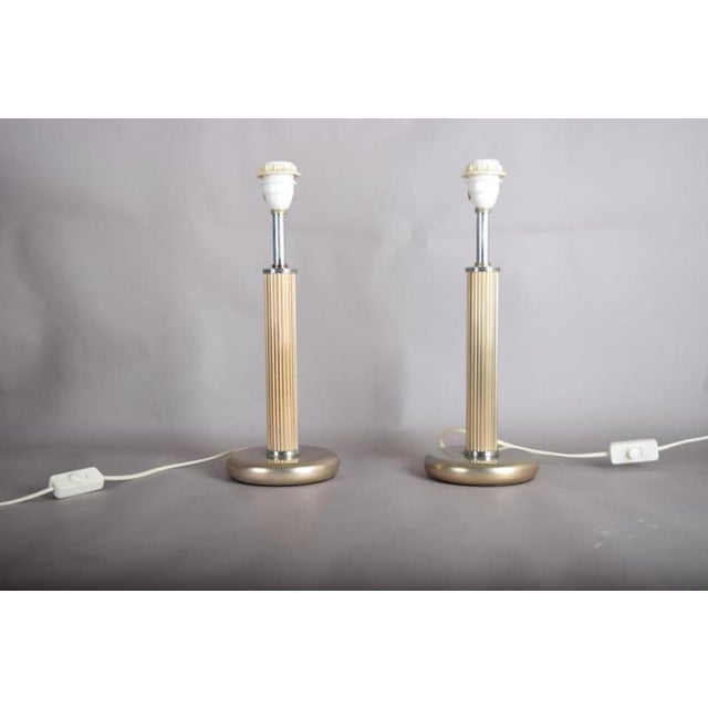 Mid-Century Modernist Sculptural Metal Bedside Table Lamps, 1950s, Set of 2 For Sale - Image 6 of 14