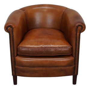 Vintage Dutch Cognac Colored Leather Club Chair