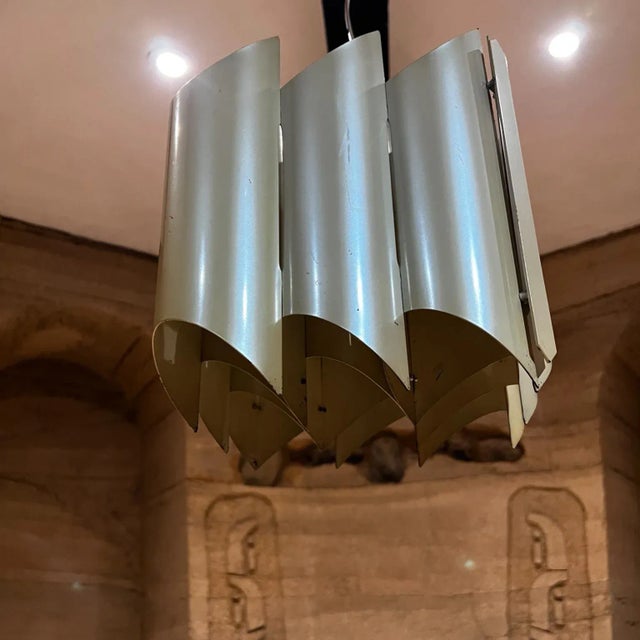 Sonneman Lighting 1970s Cathedral Chandelier by Robert Sonneman, Vintage Mother-of-Pearl For Sale - Image 4 of 8