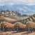 This Framed Signed Sung Kim Vineyard Village Print captures a picturesque vineyard landscape bathed in warm sunlight,...