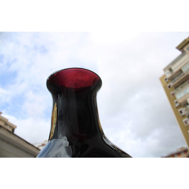 Purple Large Sommerso Murano Glass Bottle by Flavio de Poli, 1960s For Sale - Image 8 of 12