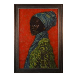 "My Color, My Identity" Contemporary Portrait Painting by Oluwatobiloba David, Framed For Sale