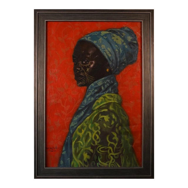 "My Color, My Identity" Contemporary Portrait Painting by Oluwatobiloba David, Framed For Sale