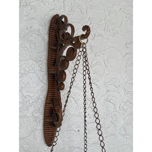 1960s Rattan Style Plant Hanger and Bracket For Sale - Image 6 of 7