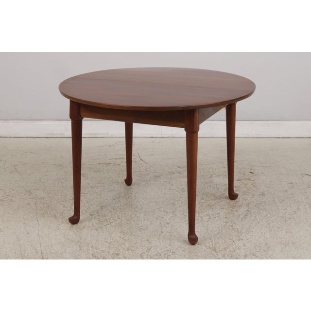 Traditional Cherry Round Country Style Dining Room Table For Sale - Image 3 of 17