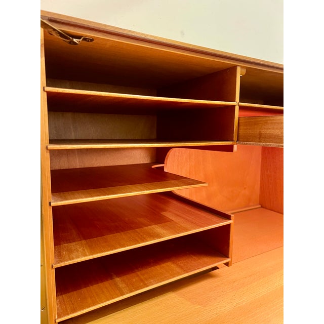 Light Yellow Mid-Century Magic Box Folding Desk Cabinet from Mummenthaler & Meier, Switzerland, 1950s For Sale - Image 8 of 10