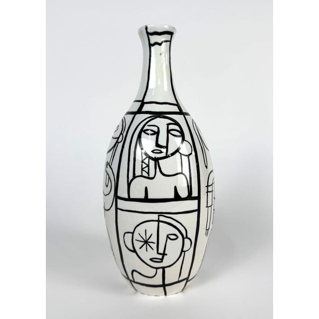 Mid-Century Modern Italian Ceramic Vase For Sale - Image 4 of 8