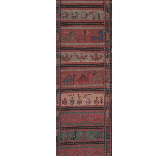 Turkish Animal Soumac Runner Rug 1'10'' X 15'4'' For Sale In Philadelphia - Image 6 of 13