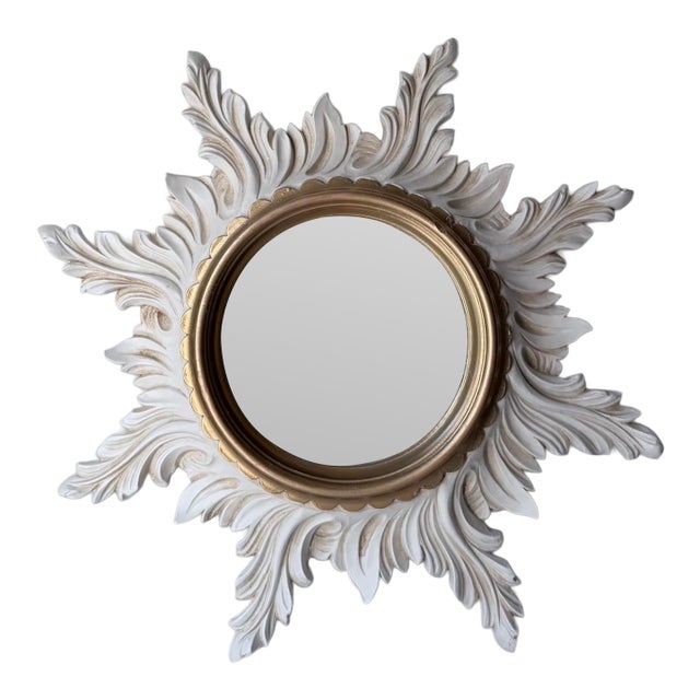 Vintage 1970s Italian Baroque Sunburst Wall Mirror by Euromarchi s.r.l. For Sale