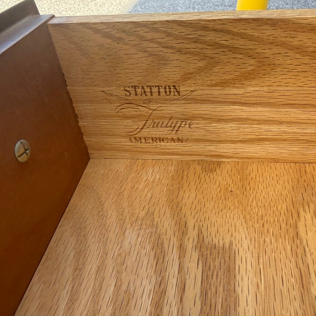 Vintage Statton Americana Traditional Solid Cherry 1 Drawer Console or Hall Table For Sale In Philadelphia - Image 6 of 16