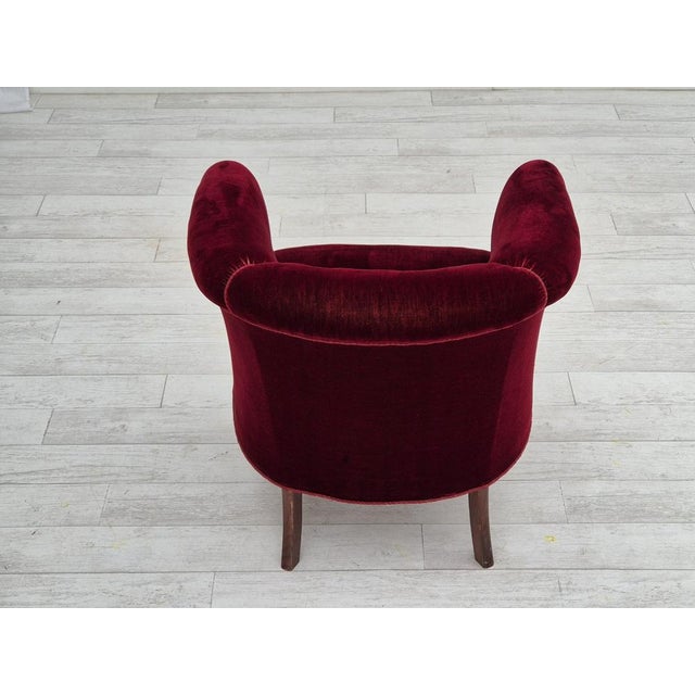 Danish Lounge Chair in Velour & Beech, 1950s For Sale - Image 14 of 18