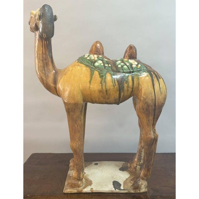 Pair of 19th Century Chinese Glazed Pottery Camel Figures For Sale - Image 13 of 17