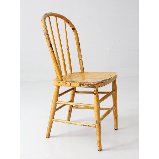 Antique Yellow Painted Windsor Style Chair For Sale - Image 10 of 14