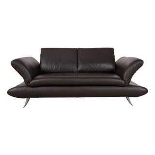 Leather Two-Seater Brown Manual Function Sofa by Koinor Velluti For Sale
