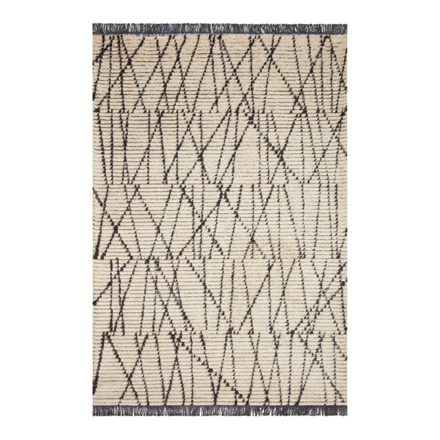 Chris Loves Julia x Loloi Alice Rug Cream / Charcoal 3'-8" x 5'-8" Accent Rug For Sale