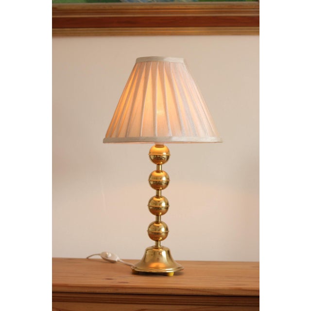 Vintage Swedish Brass Bobbin Table Lamp from Aneta, Set of 2 For Sale - Image 18 of 18