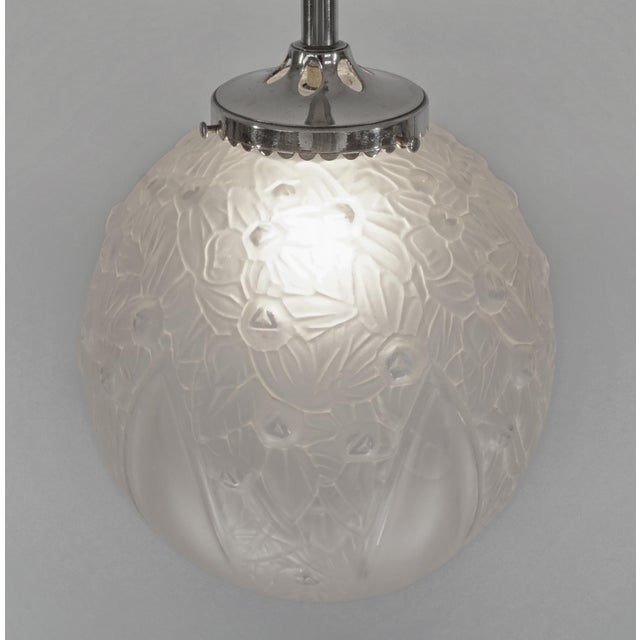 French Art Deco Pendant Light by A. Delatte 1920s France For Sale - Image 6 of 13