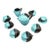 Mid 20th Century Vallauris – Black and Turquoise Blue Faience Coffee Set - 15 pcs For Sale