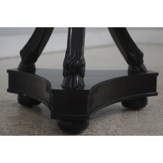 1970s Art Deco Swan Carved Black Lacquer Pedestal For Sale - Image 5 of 10