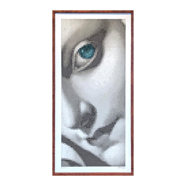 Contemporary Francisco Vital "Tamara de Lempicka 'Young Lady with Gloves'" Contemporary Pixelated Painting, 2021 For Sale - Image 3 of 10