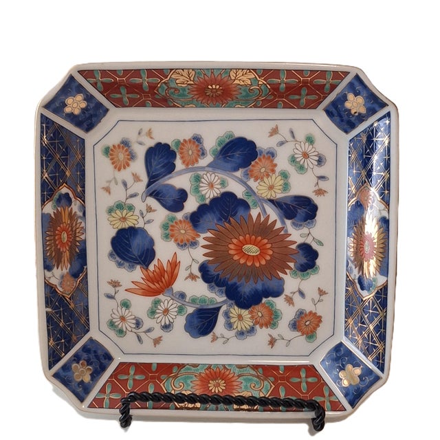 Ceramic Late 20th Century Imari Japanese Porcelain Hand Painted Signed Dish For Sale - Image 7 of 9