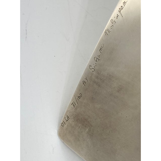 Silver Limited Geometric Flower Vase #71 by Guiliano Malimpesa for Mesa, Italy, 1980s For Sale - Image 8 of 15