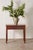 Georgian mahogany side table with a single drawer, square tapered legs, and pierced corner brackets. Original brass...