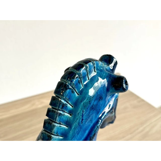 Blue Mid-Century Ceramic Horse by Aldo Londi for Bitossi, Italy, 1950s-1960s For Sale - Image 8 of 13