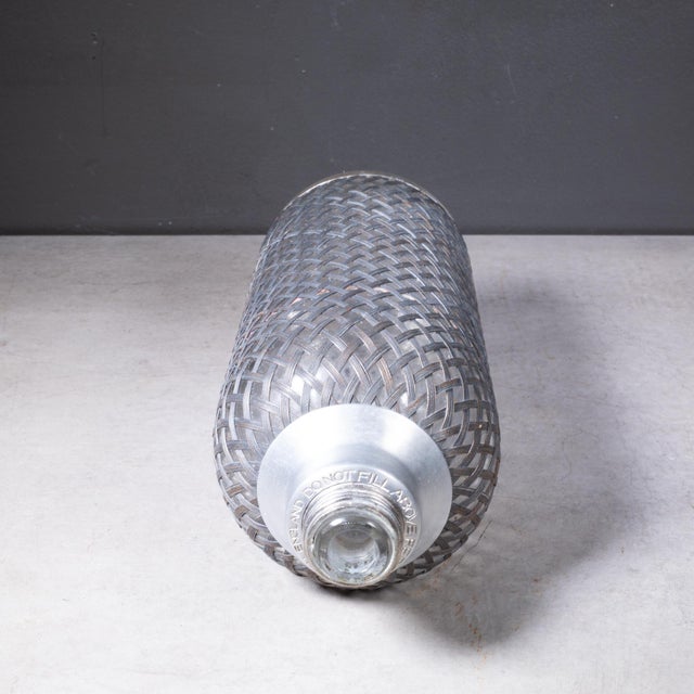 Silver Art Deco Sparklets London Wire Mesh Seltzer Bottles c.1930 For Sale - Image 8 of 10