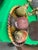 Metal Vintage Pottery Fruit and Basket With Brass Accents For Sale - Image 7 of 8