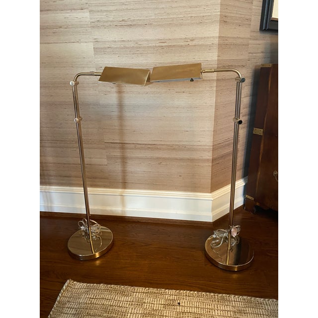 Brass Swing Arm Lamps Attributed to Visual Comfort - a Pair For Sale In Raleigh - Image 6 of 8