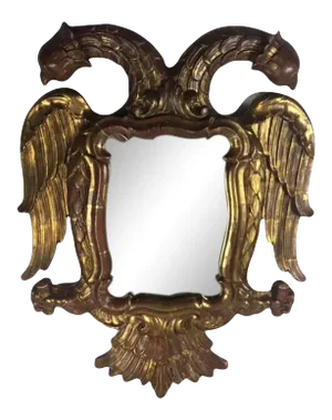 Late 19th Century Carved Giltwood Two-Headed-Eagle Wall Mirror