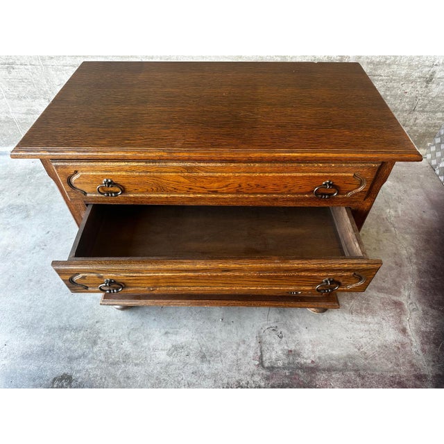 Mid-Century Modern Oak Chest of Drawers with Four Drawers, 1950s For Sale - Image 9 of 18