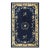 1930s Floral Inlay Antique Open Field Medallion Small Navy Chinese Peking Rug For Sale