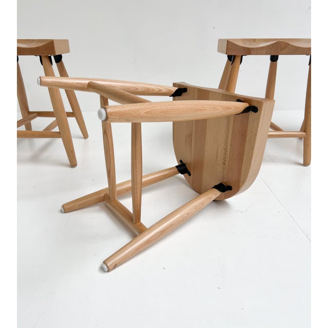 Vintage Wooden Stools, 2000, Set of 4 For Sale - Image 9 of 12