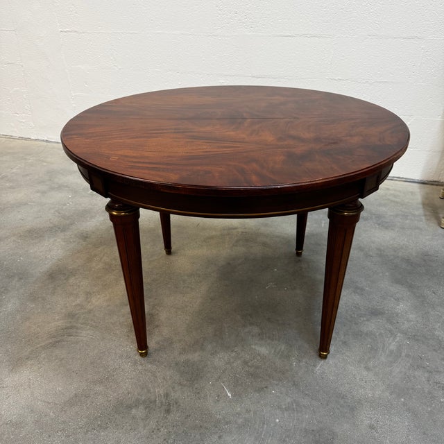 Extendable Round Dining Table in Mahogany and Gilts For Sale - Image 14 of 14