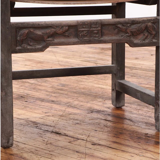 Seven 1700s Walnut & Leather Chairs. - Dupont Family Estate For Sale - Image 9 of 9