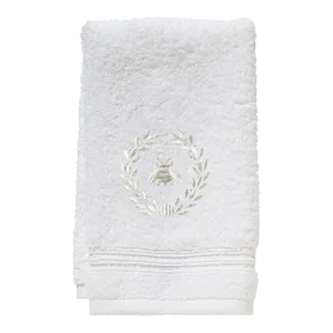 Cream Napoleon Bee Wreath, Terry Guest Towel, Embroidered