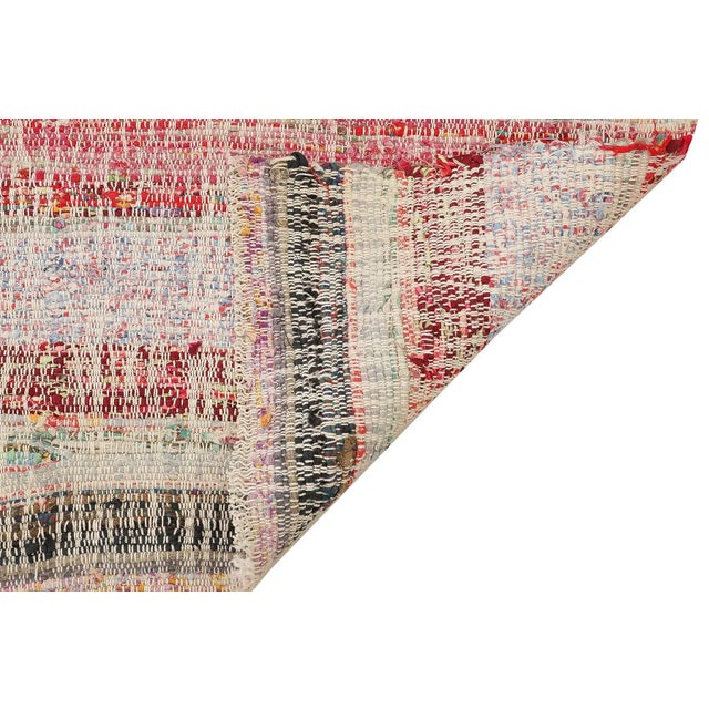 Mid 20th Century Mid 20th Century Vintage Small Rag Rug For Sale - Image 5 of 7