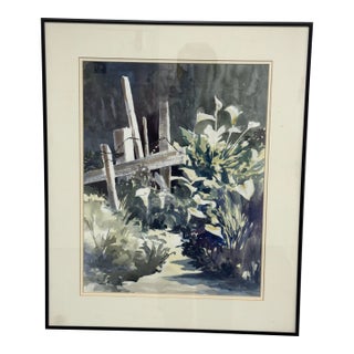 Ann Cunningham Calla Lillies Framed Watercolor, Circa 1997 For Sale