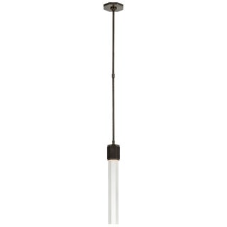 Lauren Rottet for Visual Comfort Signature Fascio Single Pendant in Bronze with Crystal For Sale