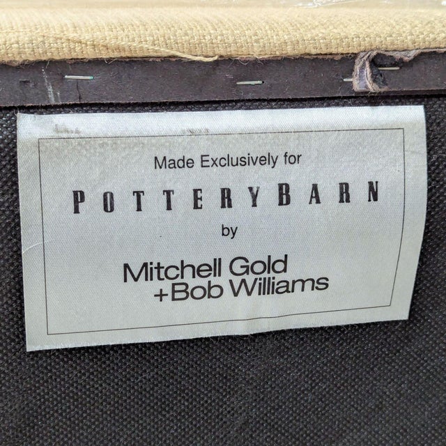 Wood Pottery Barn Mitchell Gold + Bob Williams Tufted Ottoman/Coffee Table For Sale - Image 7 of 7