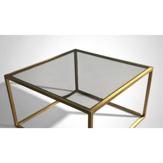 Late 20th Century Willy Rizzo Style Italian Brass and Smoked Glass Coffee Table For Sale - Image 10 of 17