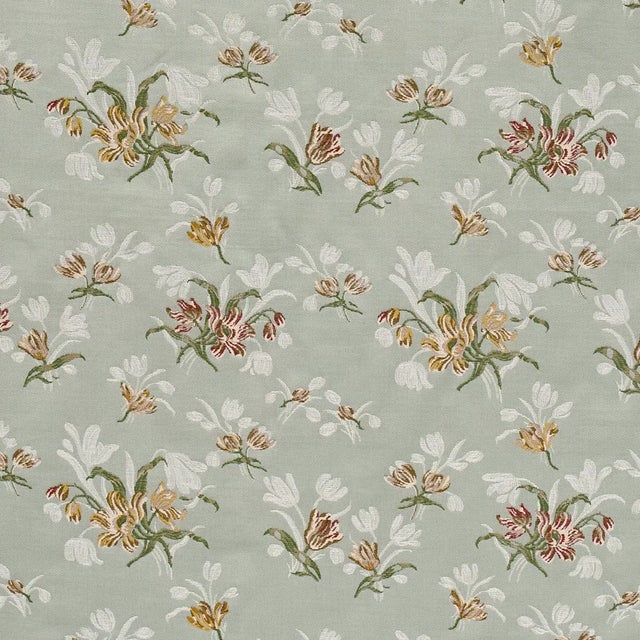 SAMPLE - Schumacher Spitalfields Bouquet Fabric In Robin'S Egg For Sale