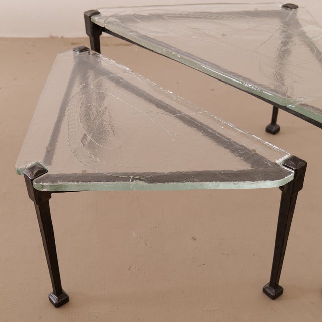 Triangular Lothar Klute Set of Tables, 1980s, Set of 2 For Sale - Image 9 of 12