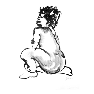 "Woman" Contemporary Nude Figure Drawing by Martha Holden