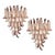 Italian Pink and White Petal Chandeliers, Murano, Set of 2 For Sale